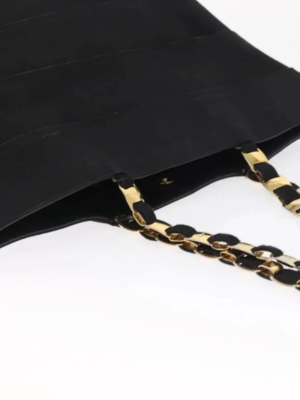 Salvatore Ferragamo Vala Tote Bag Canvas Black Gold Auth 162149